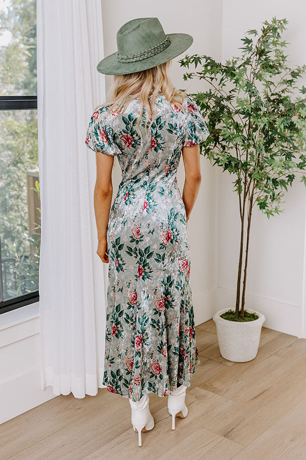 Premium Velvet Floral Maxi Dress - Ultimate Romantic Style