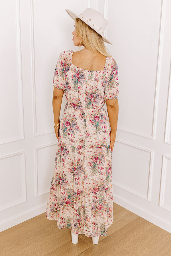 Premium English Rose Garden Midi Dress