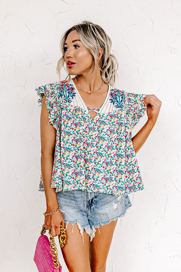 Premium Summer In Sicily Floral Shift Top - Ultimate Style Upgrade