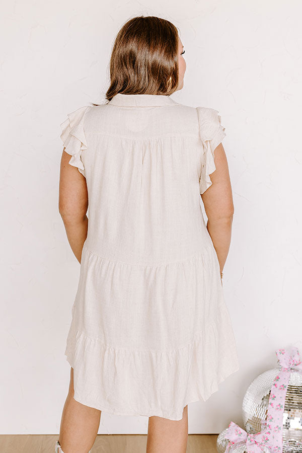 Ultimate Linen-Blend Babydoll Dress - Stone Curves