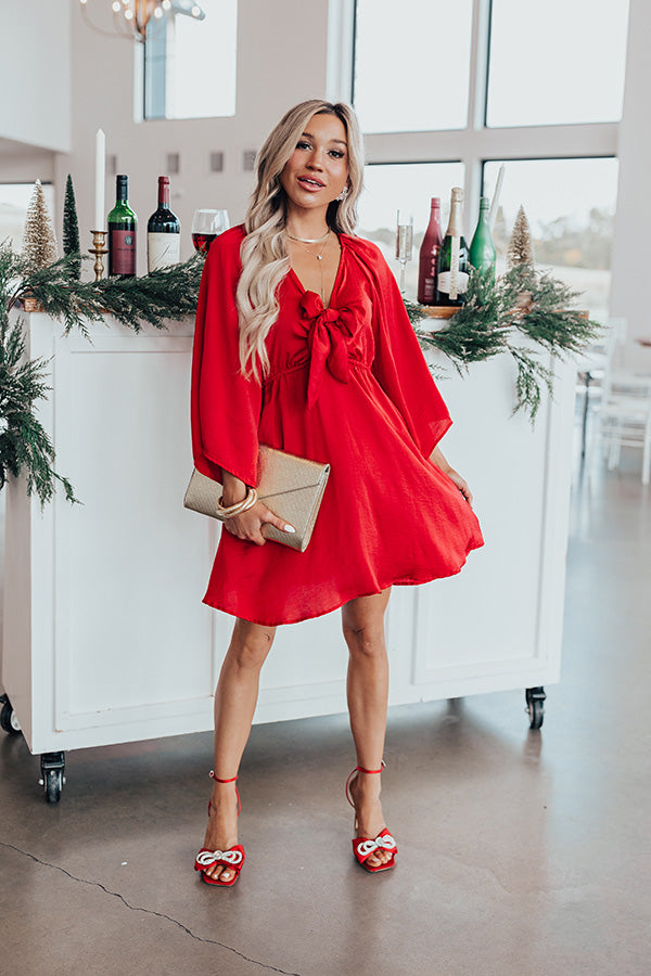 Ultimate Red Front Tie Dress - Sweetest Secret Collection