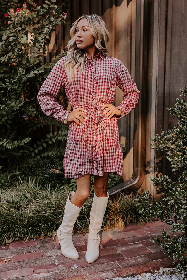 Ultimate Orchard Stroll Plaid Mini Dress