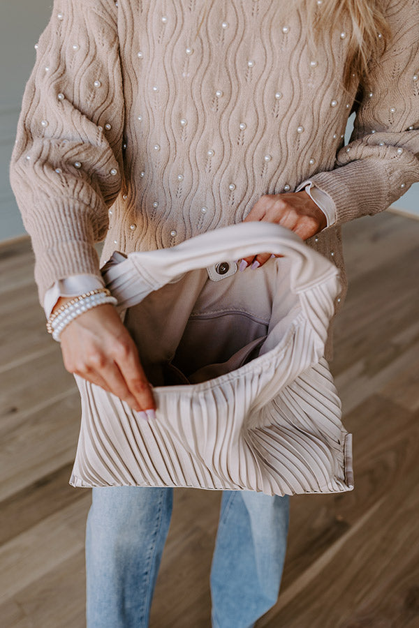 Premium Faux Leather Tote Bag - Cream | Stylish & Functional