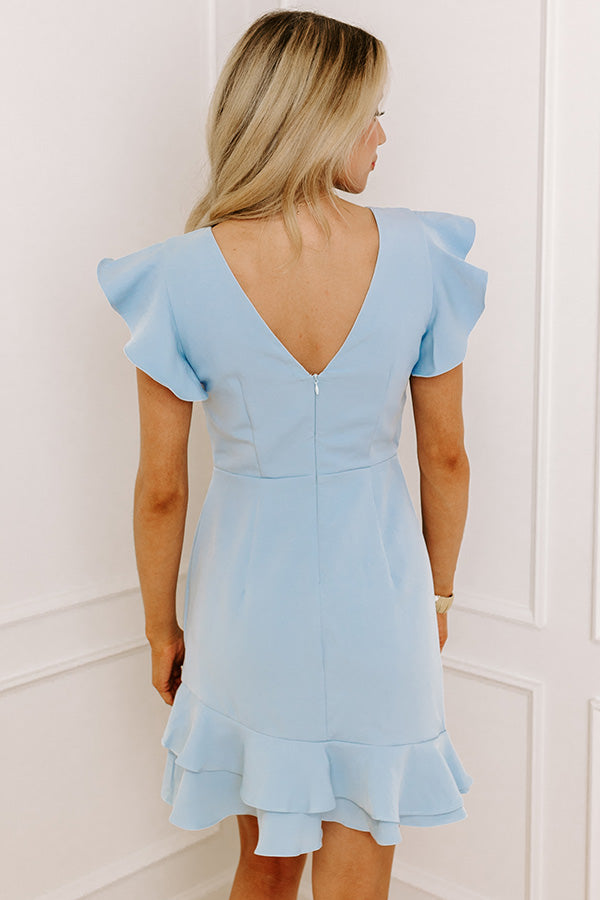 Premium Chic City Girl Mini Dress - Sky Blue Elegance