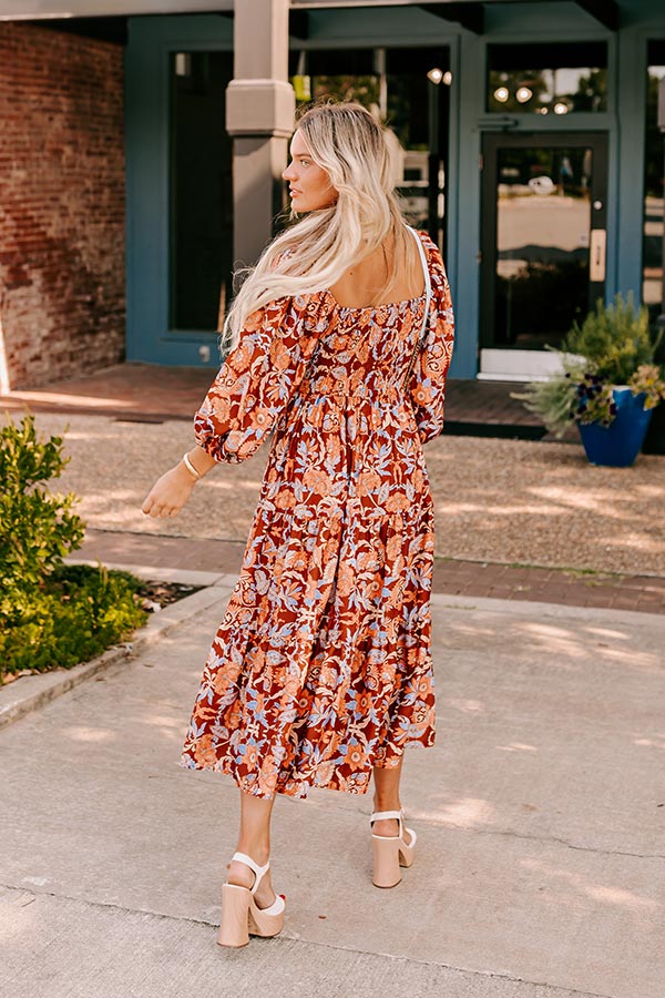 Autumn Elegance Midi Dress