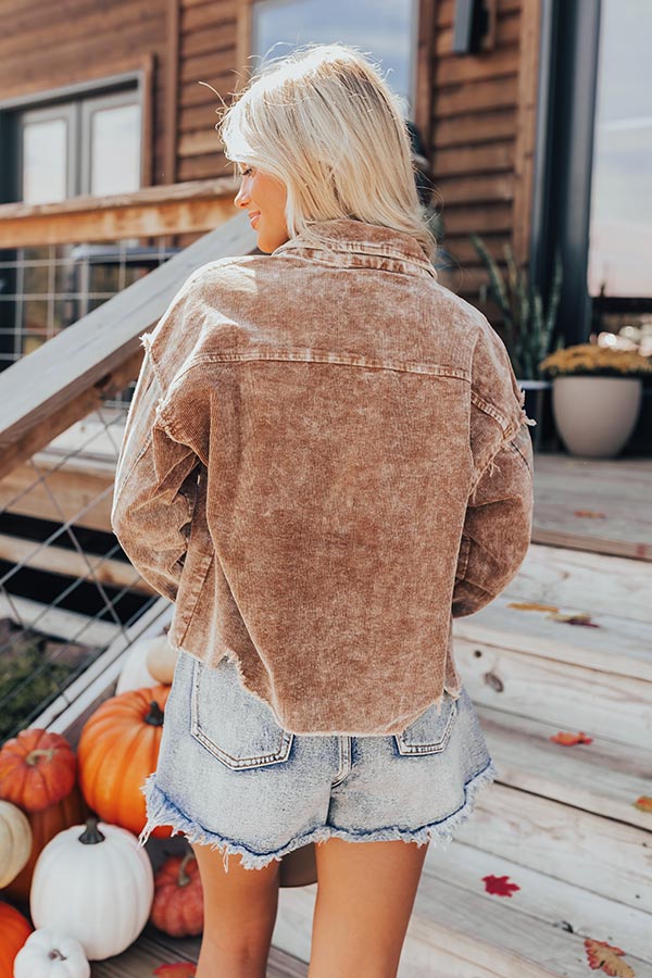 Ultimate Chill Nights Corduroy Jacket in Mocha - Effortless Fall Style