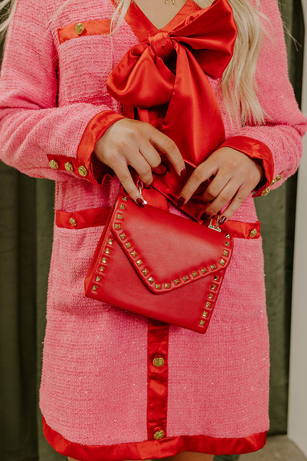 Premium Crimson Vineyard Bound Studded Handbag