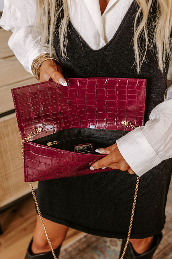 Premium Faux Leather Clutch in Wine - The Ultimate Style Upgrade