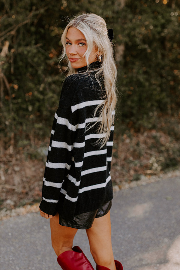 Premium Chic Stripe Sweater - Ultimate Black & White Style