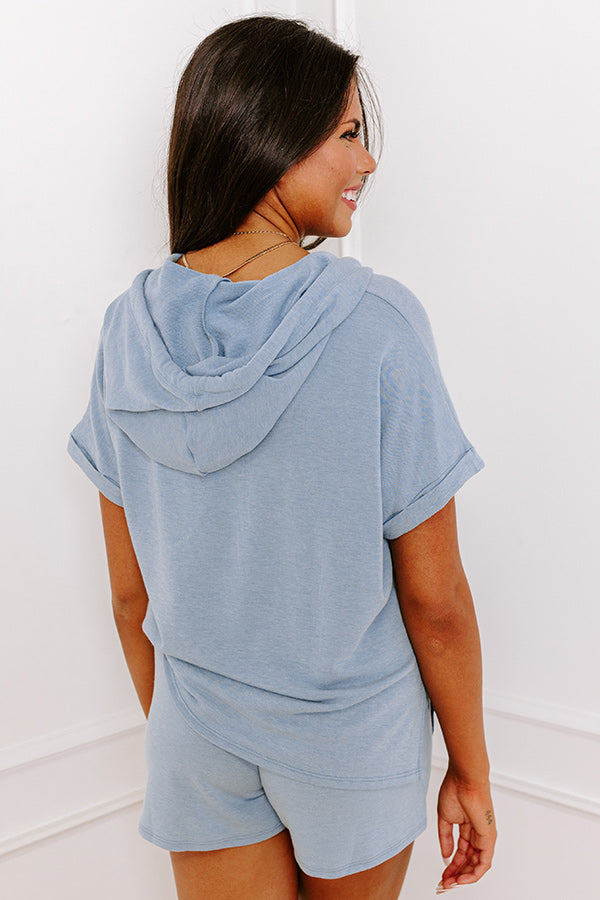 Premium Airy Blue Holiday Hoodie Top