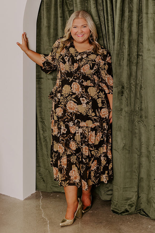 Ethereal Moments Premium Floral Midi Dress