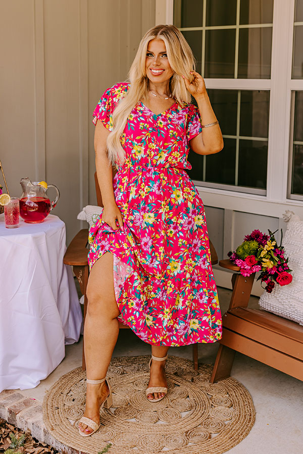 Premium Floral Midi Dress - Ultimate Spring Style