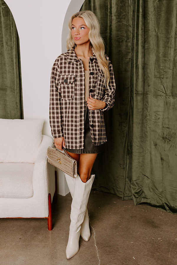 Premium Caffeine Crush Checkered Jacket - Ultimate Fall Essential