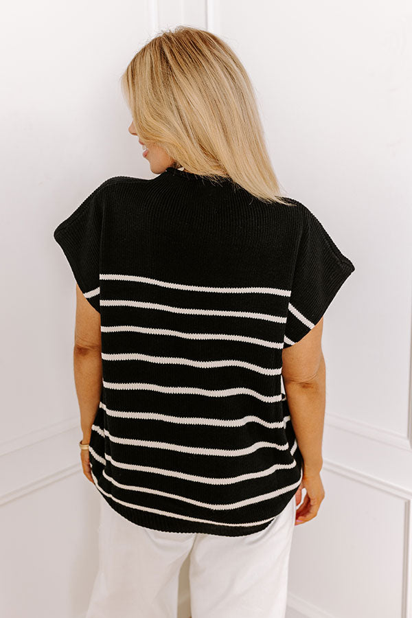 Ultimate Paris Mornings Stripe Sweater Top - Black Curves Edition