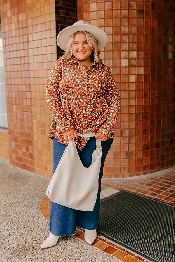 Premium Dare To Dream Floral Button-Up for Curves - Ultimate Autumn Style