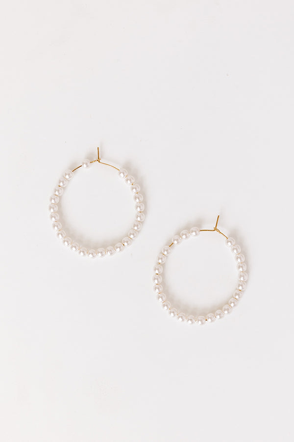 Premium Coastal Breeze Pearl Hoop Earrings - Timeless Elegance