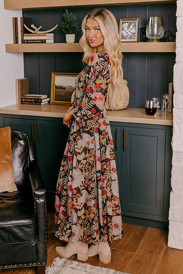 Premium Fall Dreaming Floral Midi Dress