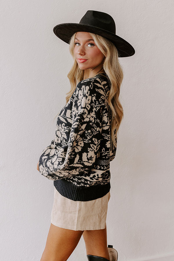 Premium Floral Knit Sweater: Ultimate Chic Statement