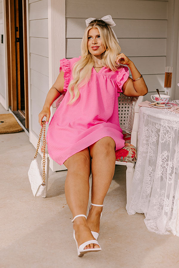 Premium Chic Shift Dress - Pink Curves | Flowy Mini Dress