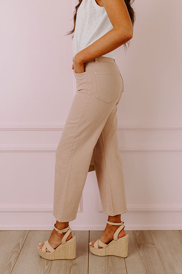 Just USA Premium Wren High Waist Straight Leg Jean in Latte - Upgrade Your Denim Game