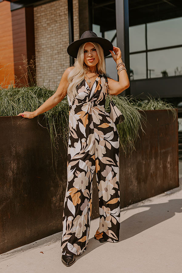 Ultimate Chic Floral Jumpsuit - Black Curves Edition