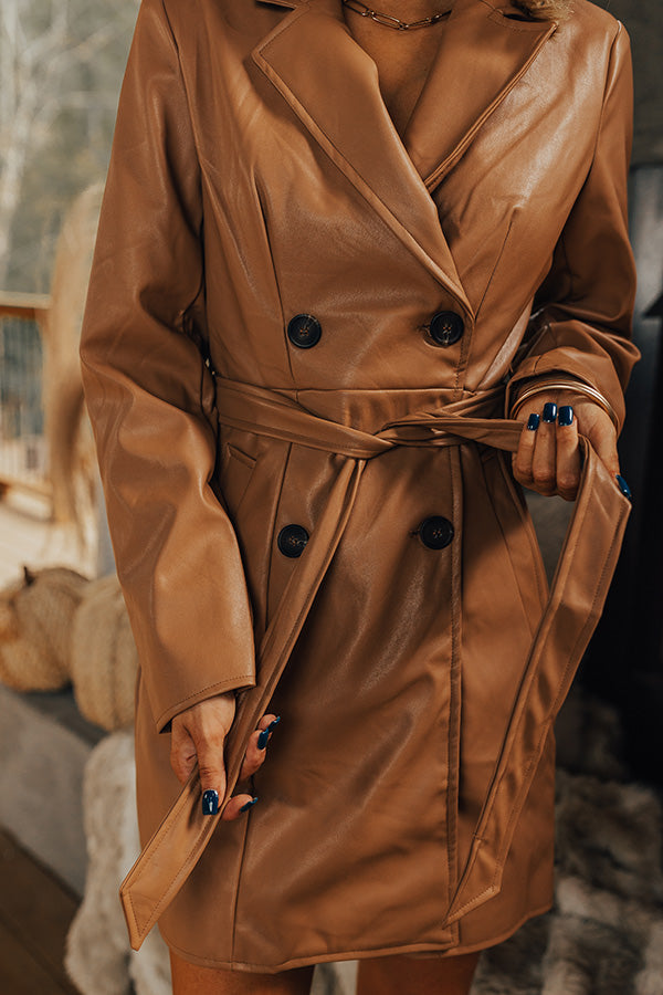Premium Faux Leather Trench Coat - Ultimate Style & Comfort