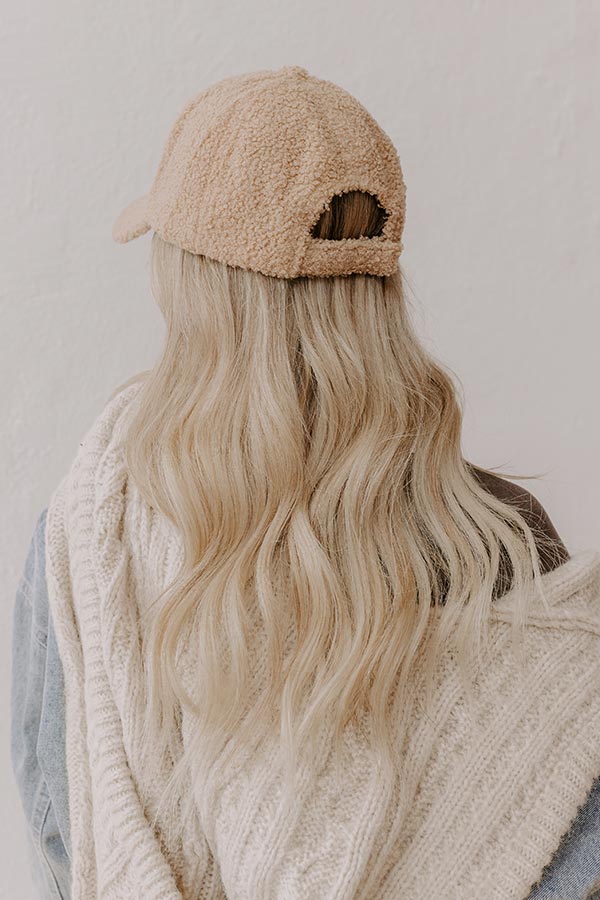 Premium Sherpa Baseball Cap - Ultimate Cozy Style in Iced Latte