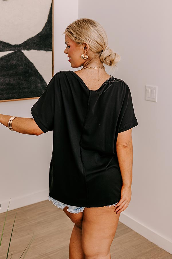 Premium Always On The Go Shift Tee - Black Curves | Ultimate Comfort & Style