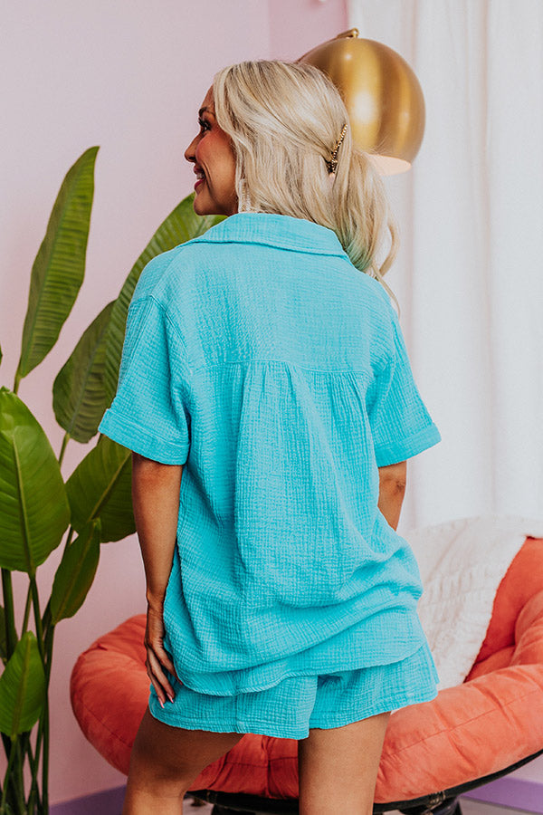 Premium Coastal Bliss Top - Sky Blue