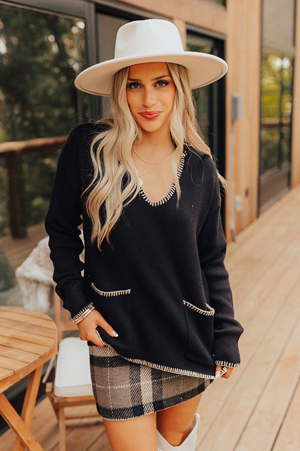 Premium Black Knit Sweater Top - Small Town Romance Collection