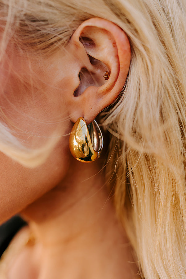 Premium Mixed Metal Tear Drop Huggie Earrings