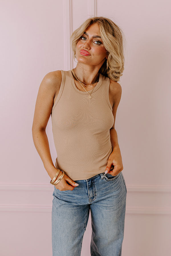 Ultimate Mocha Ribbed Top - Premium Everyday Essential