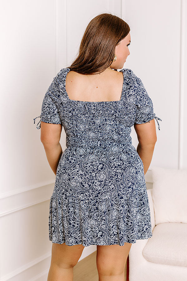 Ultimate Freedom Smocked Dress - Plus Size Navy Floral