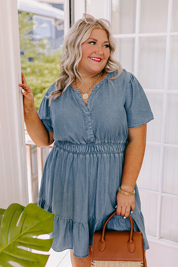 Premium Chambray Mini Dress for Greece Tours