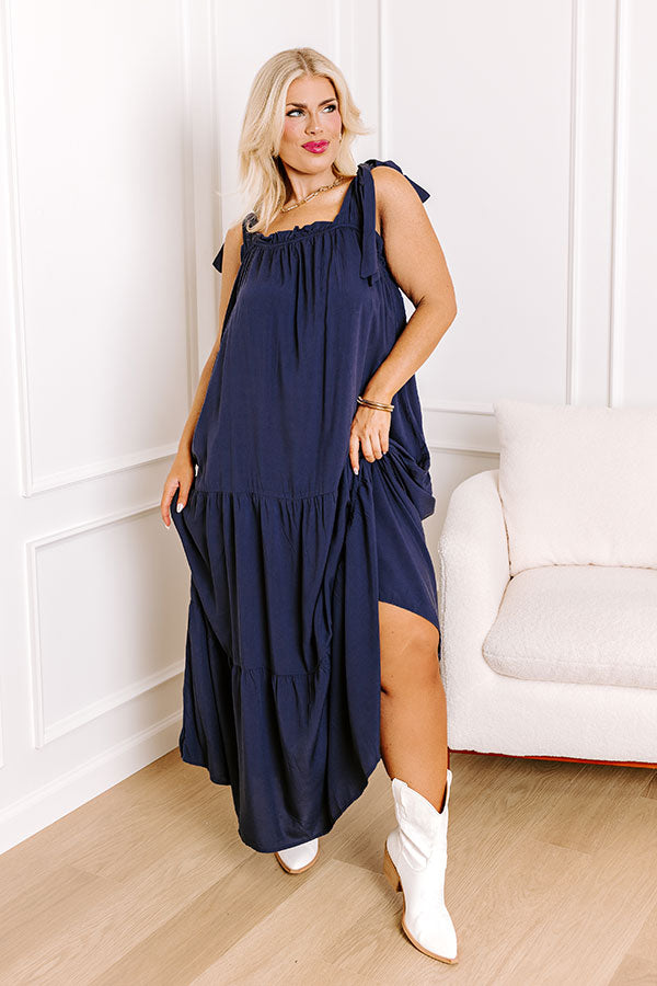 Premium Navy Curves Maxi Dress - Ultimate Summer Style