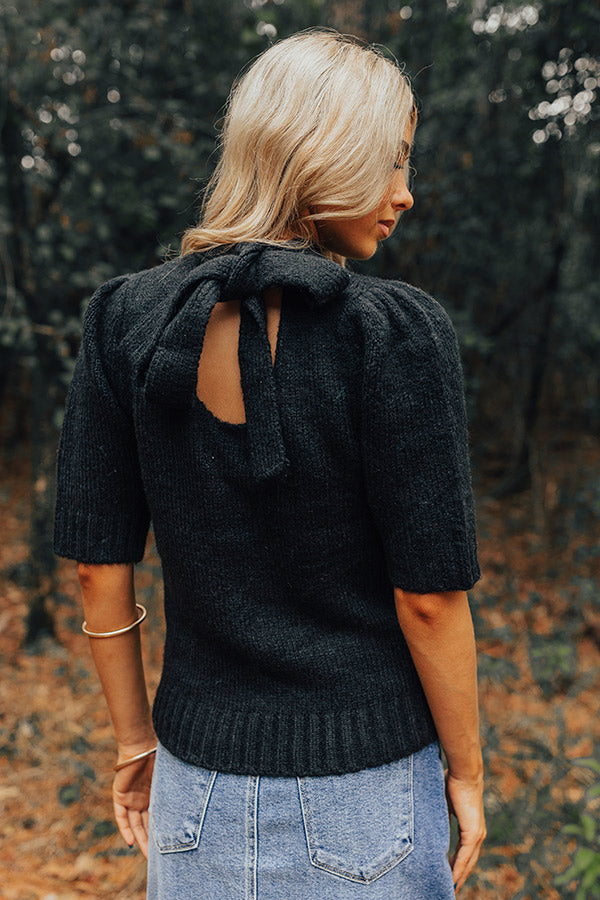 Premium Like Clockwork Knit Sweater Top - Ultimate Black