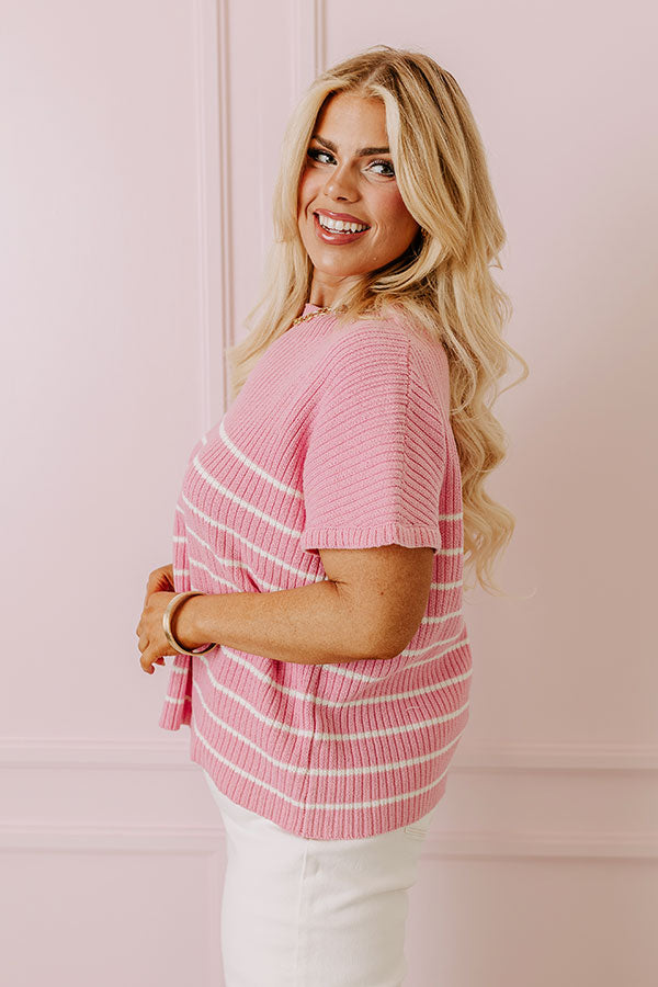 Premium City Chic Knit Top - Pink Curves Collection