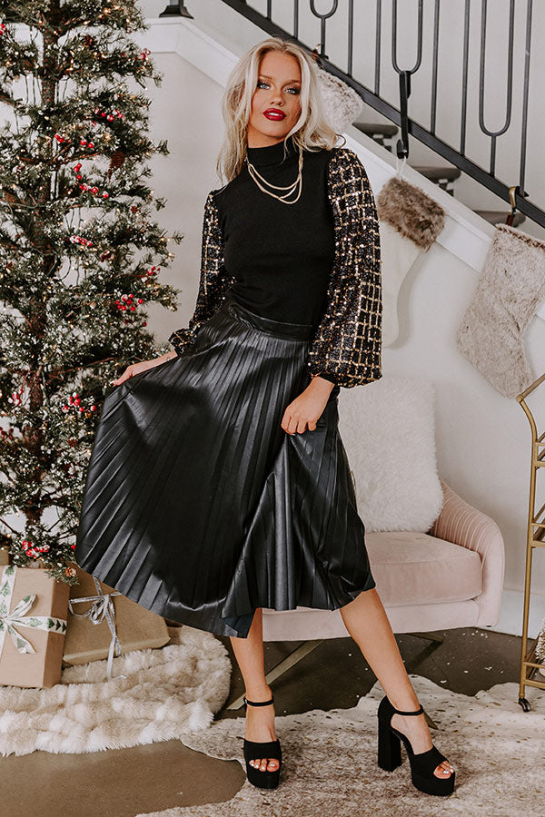 Ultimate Faux Leather Midi Skirt - One Way Ticket Collection