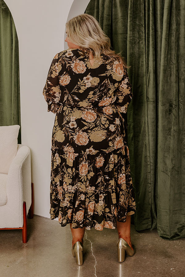 Ethereal Moments Premium Floral Midi Dress