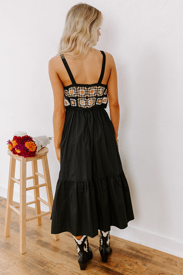 Premium Bohemian Crochet Midi Dress