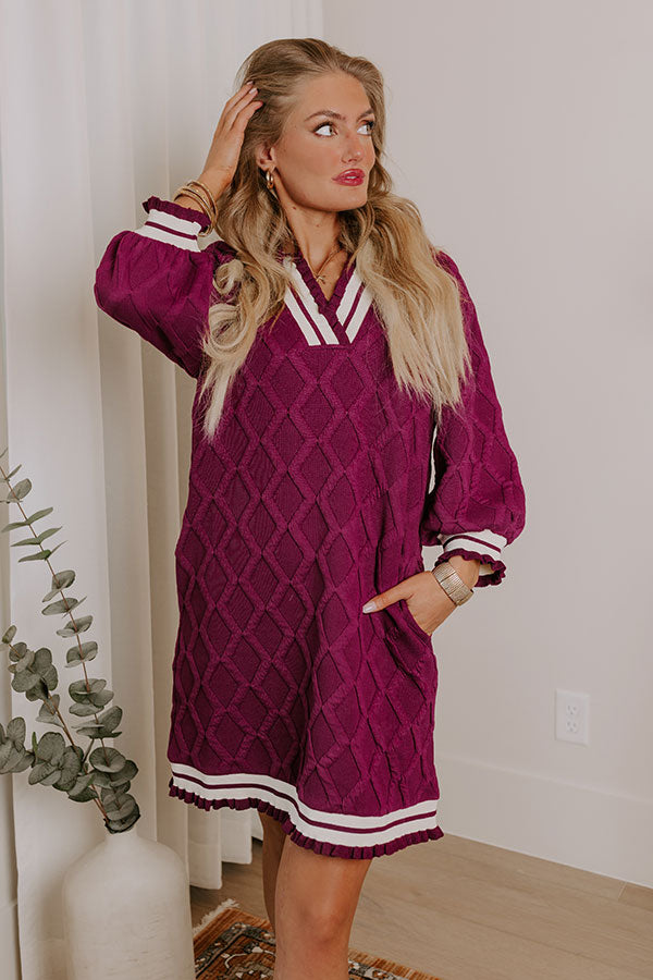 Ultimate Charming Glance Knit Mini Dress in Orchid