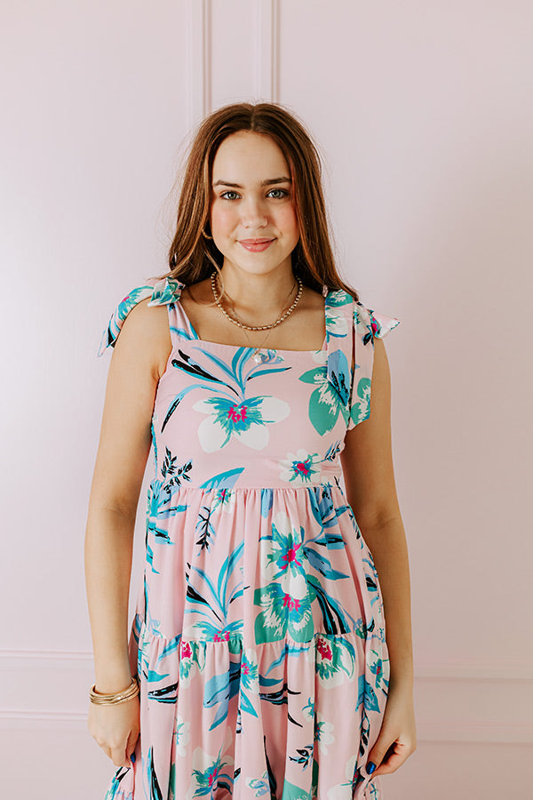 Premium Catalina Island Floral Midi Dress