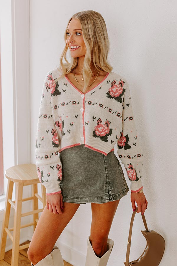 Premium Sweet Moment Floral Wool-Blend Cardigan - Ultimate Cozy Style