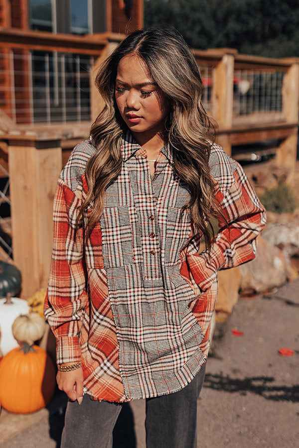 Premium Fall Sunset Flannel Tunic - Ultimate Autumn Style