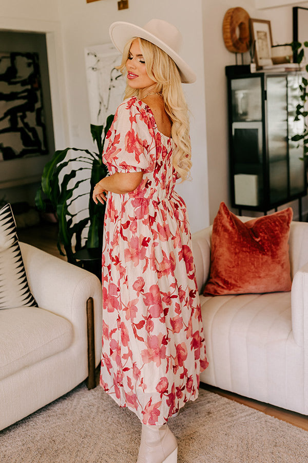 Premium Floral Midi Dress - Along The Path Collection