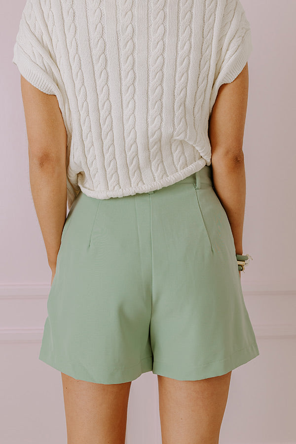 Ultimate Queenie High Waist Fringe Shorts in Sea Glass - Premium Style Upgrade