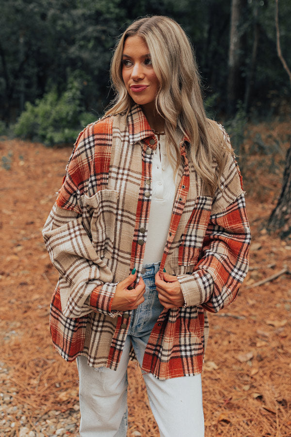 Premium Fall Sentiments Plaid Button-Up Shirt