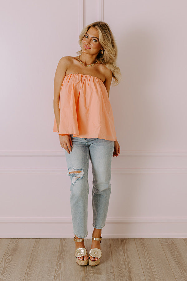 Ultimate Cabo Strapless Top - Coral Chic