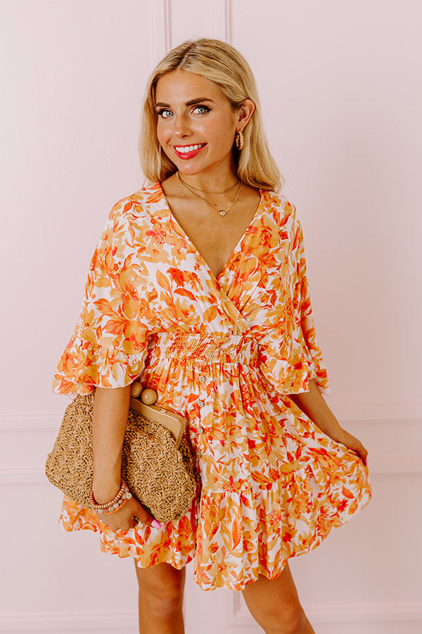 Ultimate Floral Elegance Romper - Orange