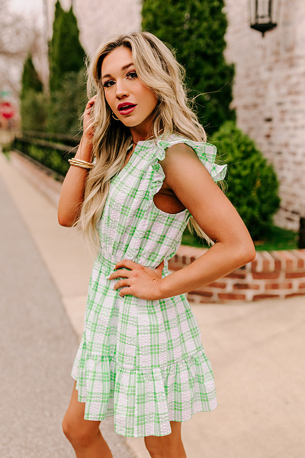 Premium Lime Gingham Picnic Romper - Ultimate Summer Style